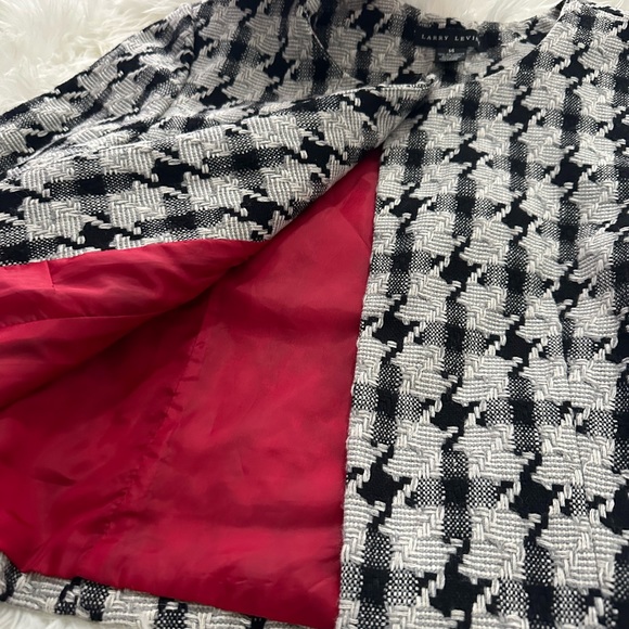 Larry Levine Wool Blend Gray/Black/White Plaid Coat Jacket Blazer Size 14 - Picture 2 of 5